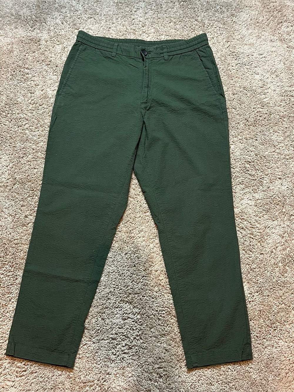 Banana Republic Green Seersucker Textured Pants Athletic Fit Mens size 32x30